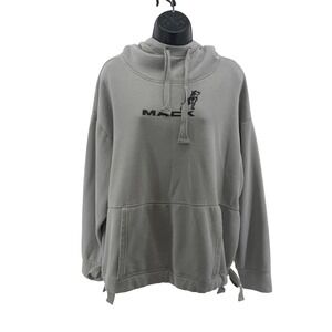 Charles River Apparel Hoodie Womens XL Gray Mack Trucks Fleece Sweatshirt